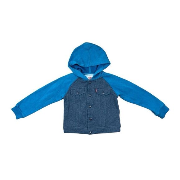 Levi”s boys cotton fleece grey and turquoise trucker jacket - Picture 1 of 4